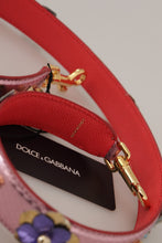 Metallic Pink Leather Studded Shoulder Strap Dolce & Gabbana