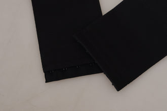 Black Silk Brass Crystal Embellished Waist Belt Dolce & Gabbana