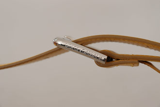 Yellow Leather Silver Tone Logo Metal Buckle Belt Dolce & Gabbana