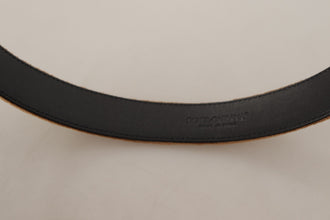 Brown Velvet Bronze Vintage Logo Metal Buckle Belt Dolce & Gabbana