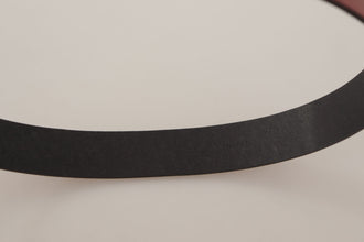 Red Leather Gold Logo Engraved Metal Buckle Belt Dolce & Gabbana