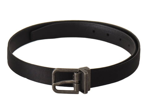 Black Calfskin Leather Vintage Metal Buckle Belt Dolce & Gabbana