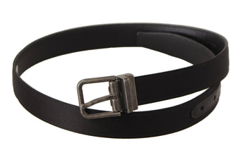Black Calfskin Leather Vintage Metal Buckle Belt Dolce & Gabbana