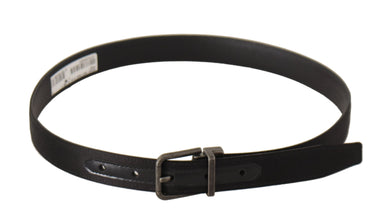 Black Calfskin Leather Vintage Metal Buckle Belt Dolce & Gabbana