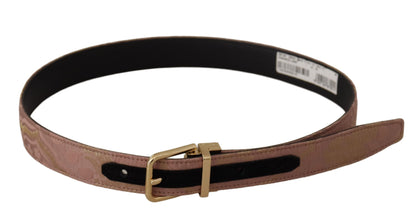 Rose Gold Leather Logo Engraved Metal Buckle Belt Dolce & Gabbana