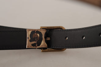 Brown Leopard Print Vintage Metal Waist Buckle Belt Dolce & Gabbana