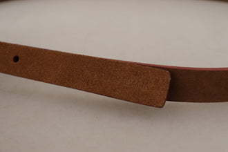 Brown Logo Engraved Metal Waist Buckle Belt Dolce & Gabbana