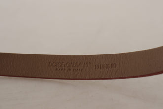 Brown Logo Engraved Metal Waist Buckle Belt Dolce & Gabbana