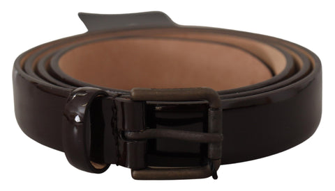 Black Patent Leather Logo Metal Waist Buckle Belt Dolce & Gabbana