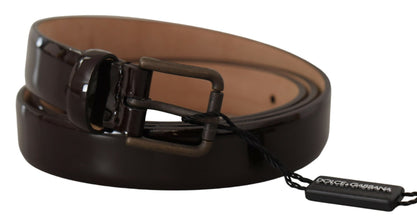 Black Patent Leather Logo Metal Waist Buckle Belt Dolce & Gabbana