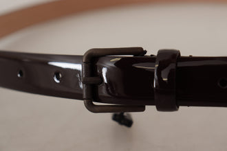 Black Patent Leather Logo Metal Waist Buckle Belt Dolce & Gabbana