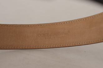 Black Solid Leather Classic Gold Waist Buckle Belt Dolce & Gabbana