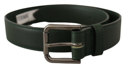 Army Green Leather Logo Metal Waist Buckle Belt Dolce & Gabbana