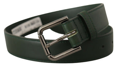 Army Green Leather Logo Metal Waist Buckle Belt Dolce & Gabbana