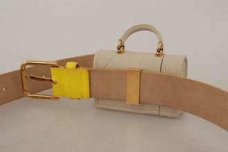 Yellow Leather Devotion Heart Micro Bag Headphones Belt Dolce & Gabbana