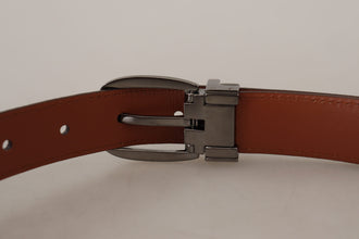 Brown Leopard Embossed Leather Buckle Belt Dolce & Gabbana