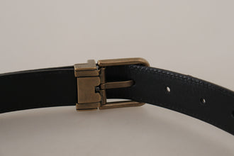 Brown Leather Leopard Print Bronze Metal Buckle Belt Dolce & Gabbana
