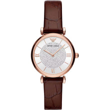 Elegant Bordeaux Leather Watch for Women Emporio Armani