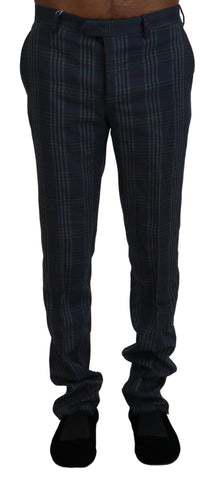 Gray Pure Wool Men Checkered Pants BENCIVENGA