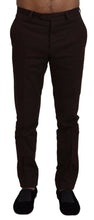 Brown Cotton Tapered Formal Men Pants BENCIVENGA