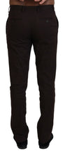 Brown Cotton Tapered Formal Men Pants BENCIVENGA