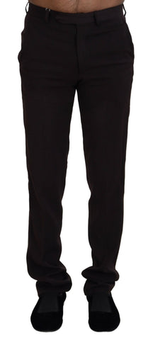 Brown Straight Fit Formal Men Pants BENCIVENGA