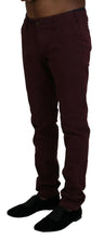 Maroon Cotton Stretch Skinny Casual Men Pants CYCLE