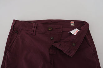 Maroon Cotton Stretch Skinny Casual Men Pants CYCLE