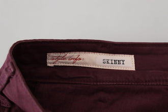Maroon Cotton Stretch Skinny Casual Men Pants CYCLE