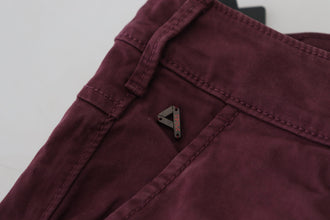 Maroon Cotton Stretch Skinny Casual Men Pants CYCLE
