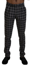 Gray Checkered Slim Fit Men Pants BENCIVENGA