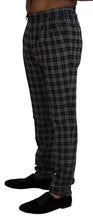 Gray Checkered Slim Fit Men Pants BENCIVENGA