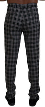 Gray Checkered Slim Fit Men Pants BENCIVENGA
