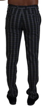 Gray Checkered Slim Fit Men Pants BENCIVENGA