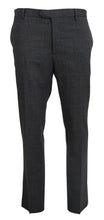Gray Checkered Wool Dress Formal Pants BENCIVENGA