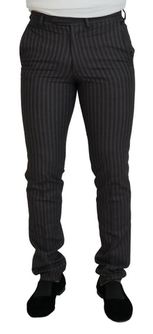 Brown Stripes Slim Fit Men Pants BENCIVENGA