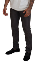 Brown Stripes Slim Fit Men Pants BENCIVENGA