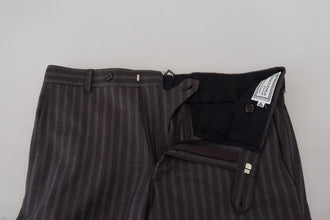 Brown Stripes Slim Fit Men Pants BENCIVENGA