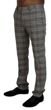 Gray Checkered Skinny Men Pants BENCIVENGA