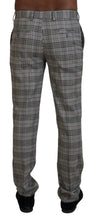 Gray Checkered Skinny Men Pants BENCIVENGA