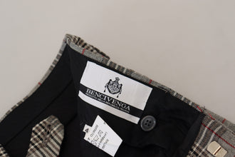 Gray Checkered Skinny Men Pants BENCIVENGA