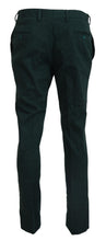 Dark Green Cotton Skinny Men Pants BENCIVENGA