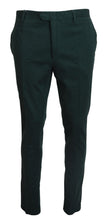 Dark Green Cotton Skinny Men Pants BENCIVENGA