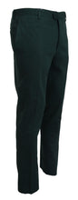 Dark Green Cotton Skinny Men Pants BENCIVENGA