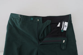 Dark Green Cotton Skinny Men Pants BENCIVENGA