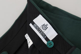 Dark Green Cotton Skinny Men Pants BENCIVENGA