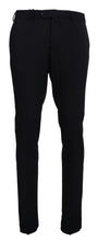 Black Polyester Tapered Dress Pants Domenico Tagliente