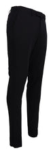 Black Polyester Tapered Dress Pants Domenico Tagliente