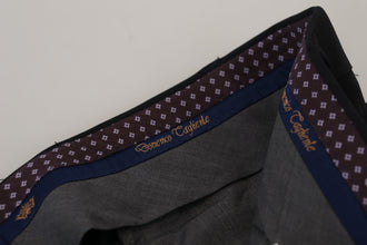 Black Polyester Tapered Dress Pants Domenico Tagliente