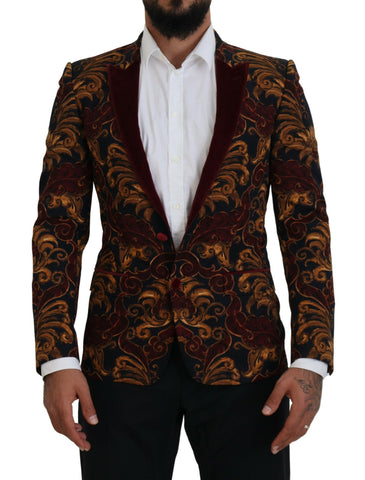 Multicolor Floral Single Breasted Martini Blazer Dolce & Gabbana